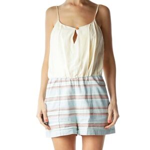 Dolce Vita Silk Cami Top and Linen Shorts With Pocket Jumpsuit Romper